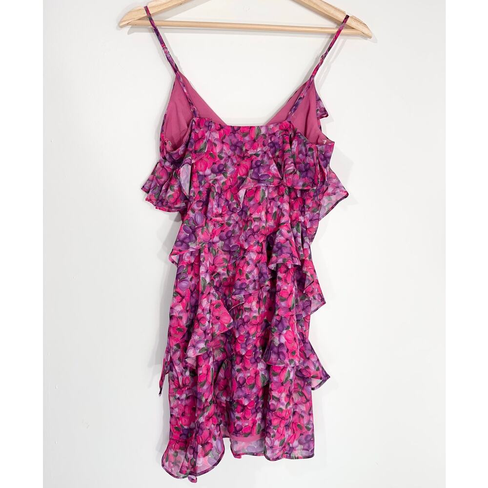 Lovers + Friends Hazel Mini Dress Ruffles | Pink Floral | SZ XS - Picture 5 of 12